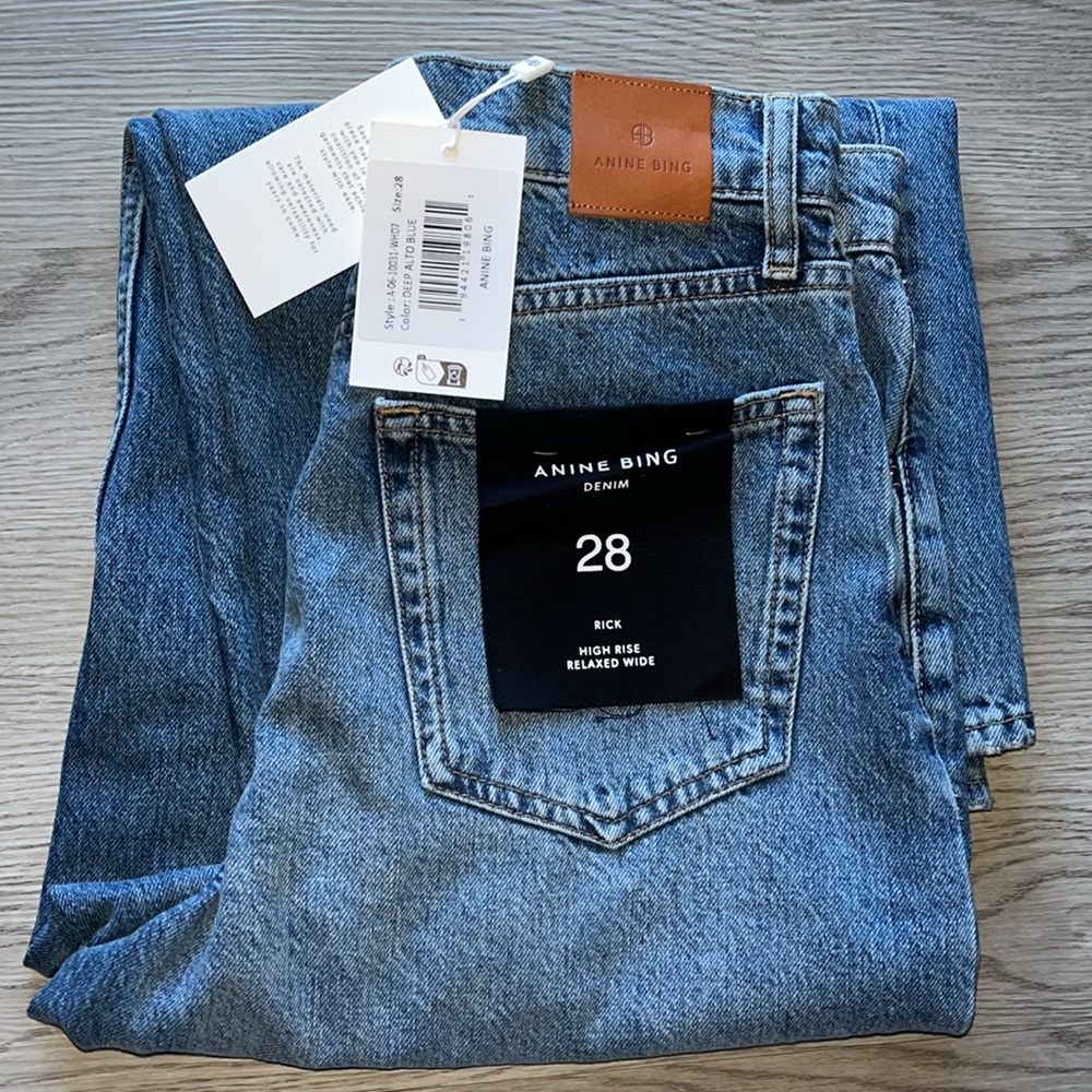 RICK HIGH RISE RELAXED WIDE ANINE BING DEEP ALTO BLUE - NWT DENIM